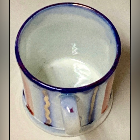 Gaudy Welsh Vertical Lustre Stripe Drysau Wagon Wheel Variant Child’s Cup Mug - Picture 9 of 10